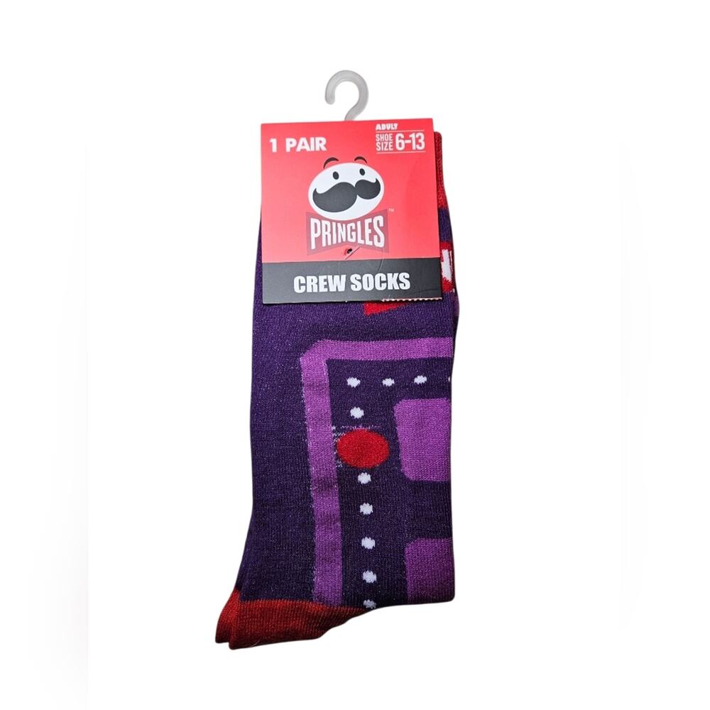 NWT Mens Pringle Purple and Red Crew Socks, Size 6-13